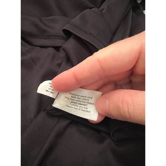 Lane Bryant Women’s Black Textured Polka Dot Tiered Ruffle Long Sleeve Dress 26P - Picture 5 of 10